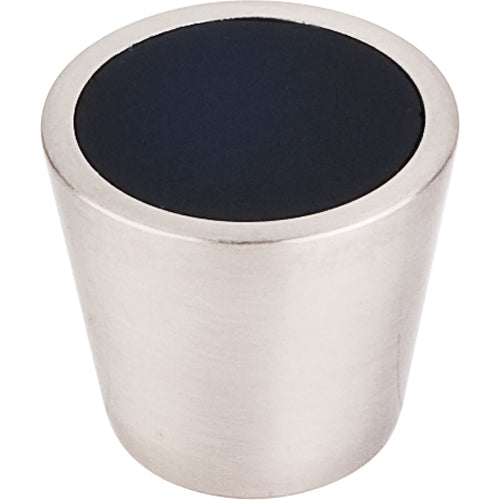 Top Knobs - Black Crystal Center 13/16 Inch Diameter Round Knob - Brushed Satin Nickel