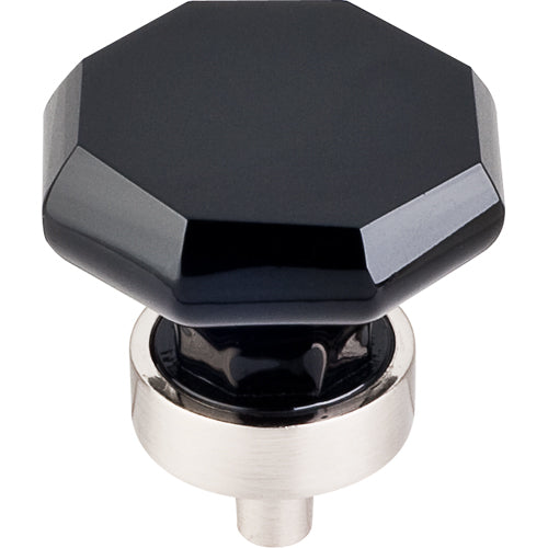 Top Knobs - Black Octagon Crystal 1 3/8 Inch Diameter Round Knob