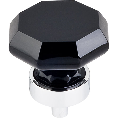 Top Knobs - Black Octagon Crystal 1 3/8 Inch Diameter Round Knob