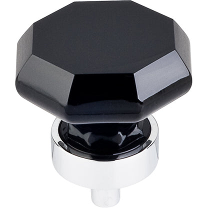 Top Knobs - Black Octagon Crystal 1 3/8 Inch Diameter Round Knob