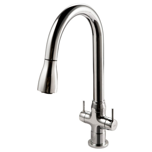 Hamat - Tendina Three Function Pull Down Two Handle Faucet in Brushed Nickel