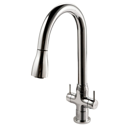 Hamat - Tendina Three Function Pull Down Two Handle Faucet in Brushed Nickel