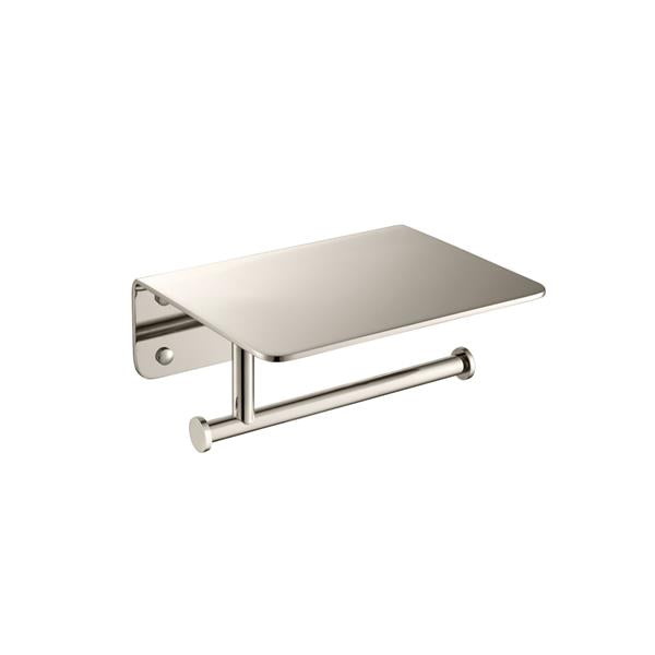 Flusso - Brass Toilet Paper Holder With Cellphone Shelf