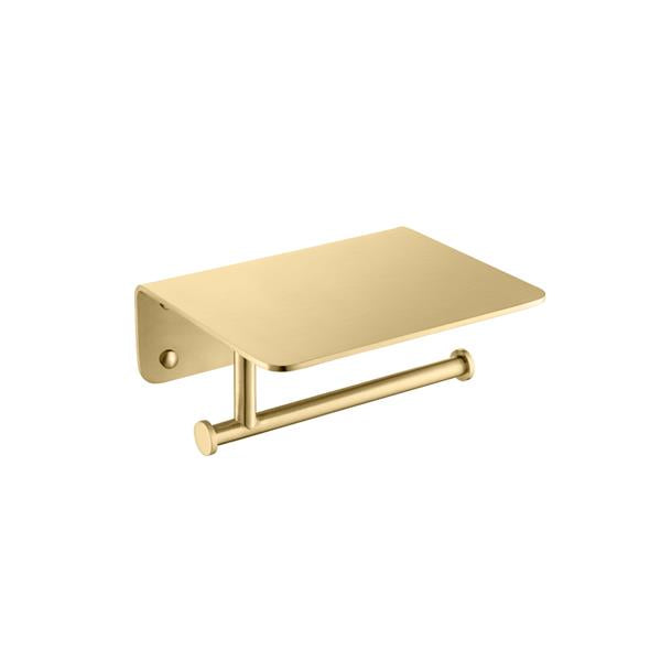Flusso - Brass Toilet Paper Holder With Cellphone Shelf