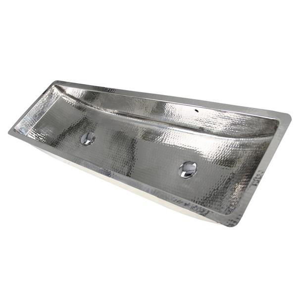 Nantucket Sinks - Stainless Steel Double Trough Undermount Bathroom Sink With Overflow