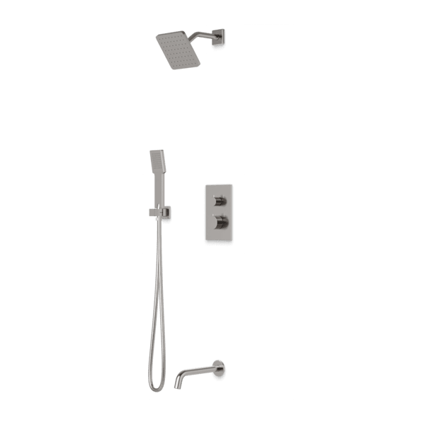 Artos - Otella Thermostatic Shower Trim Kit with Shower Head on Angled Arm, Hand Shower, Tub Filler