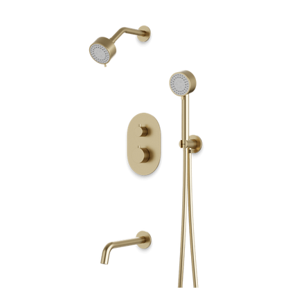 Artos - Opera Thermostatic Shower Trim Kit with Multifunction Shower Head, Hand Shower, Tub Filler