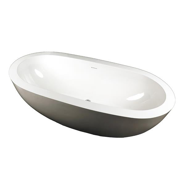 Lacava - Armosa Free-Standing Soaking Bathtub Made Of White Solid Surface