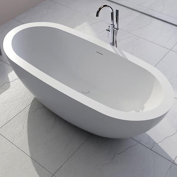 Lacava - Armosa Free-Standing Soaking Bathtub Made Of White Solid Surface