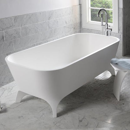 Lacava - Giulia Free-Standing Soaking Bathtub Made Of White Solid Surface