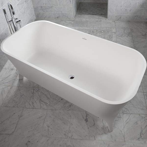 Lacava - Giulia Free-Standing Soaking Bathtub Made Of White Solid Surface