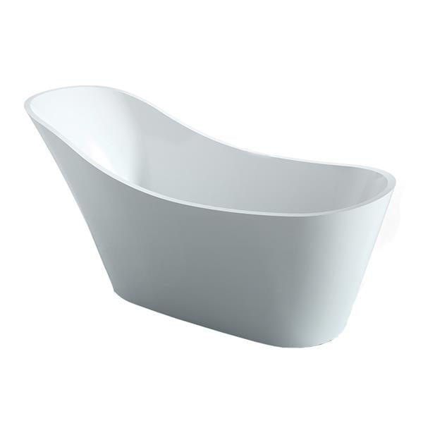 Lacava - Flou Free-Standing Soaking Bathtub Made Of Luster White Acrylic