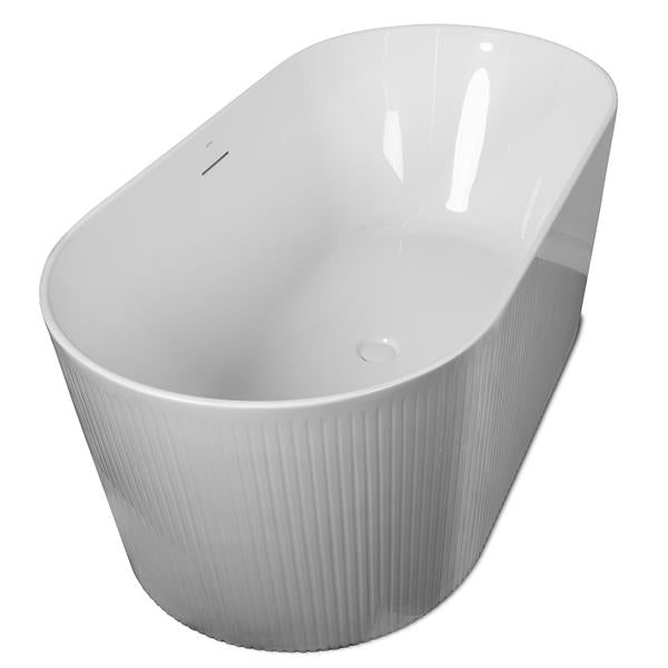 Lacava - Flutti Free-Standing Fluted Bathtub Made Of Luster White Acrylic