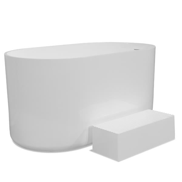 Lacava - Gemelli Free-Standing Soaking Bathtub Made Of White Solid Surface