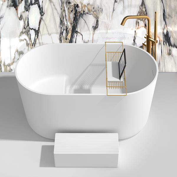 Lacava - Gemelli Free-Standing Soaking Bathtub Made Of White Solid Surface