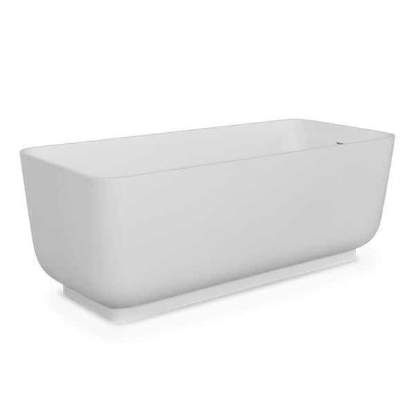 Lacava - Navi Free-Standing Soaking Bathtub Made Of White Solid Surface