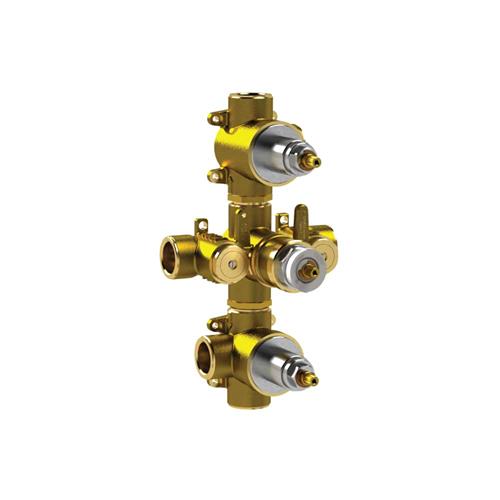 Isenberg - 3/4 Inch Thermostatic Valve - 4 Outputs - Rough Brass