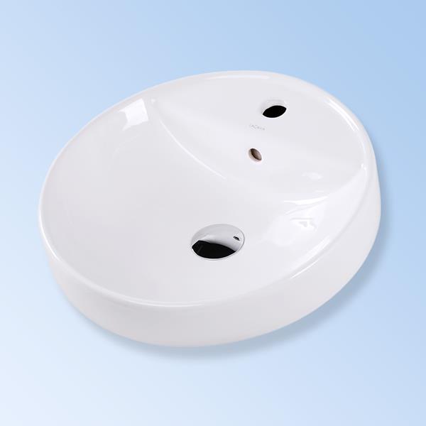 Lacava - Twin Set Self-Rimming Porcelain Bathroom Sink With One Faucet Hole And An Overflow. Diam: 18 1/2”
H: 6 1/4”