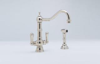 Rohl - Perrin & Rowe Edwardian Two Handle Kitchen Faucet With Side Spray