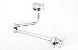 Rohl - Perrin & Rowe Wall Mount Swing Arm Pot Filler with Cross Handles