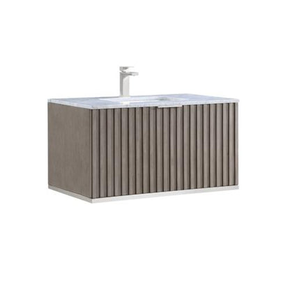 Bemma - Terra 36 Inch Wallmount Bathroom Vanity with Top and Sink