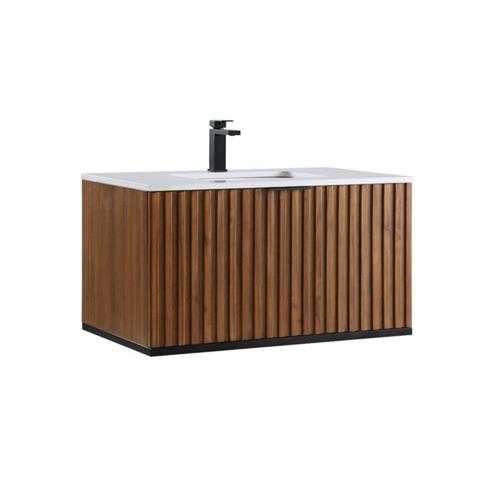 Bemma - Terra 36 Inch Wallmount Bathroom Vanity with Top and Sink