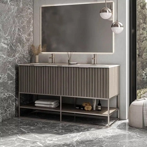 Bemma - Terra 60 Inch Bathroom Vanity with Top and Sink