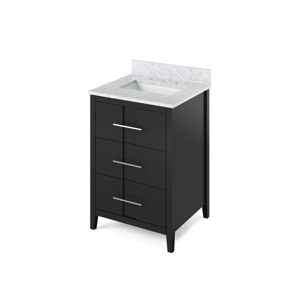 Jeffrey Alexander - 24 Inch Katara Vanity with Vanity Top and undermount rectangle bowl