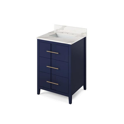 Jeffrey Alexander - 24 Inch Katara Vanity with Vanity Top and undermount rectangle bowl