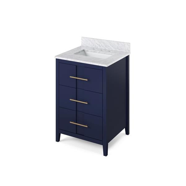 Jeffrey Alexander - 24 Inch Katara Vanity with Vanity Top and undermount rectangle bowl