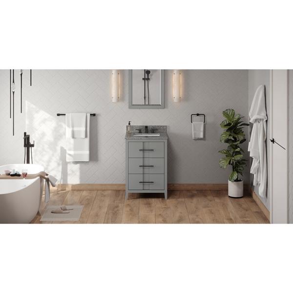 Jeffrey Alexander - 24 Inch Katara Vanity with Vanity Top and undermount rectangle bowl