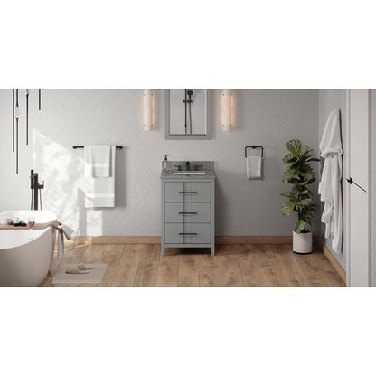 Jeffrey Alexander - 24 Inch Katara Vanity with Vanity Top and undermount rectangle bowl