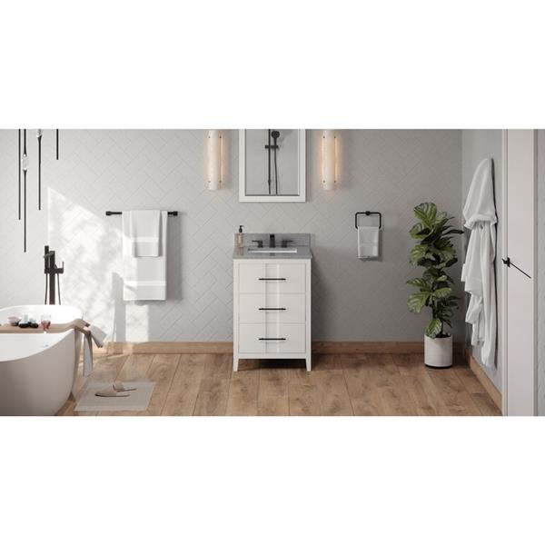 Jeffrey Alexander - 24 Inch Katara Vanity with Vanity Top and undermount rectangle bowl