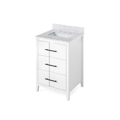 Jeffrey Alexander - 24 Inch Katara Vanity with Vanity Top and undermount rectangle bowl