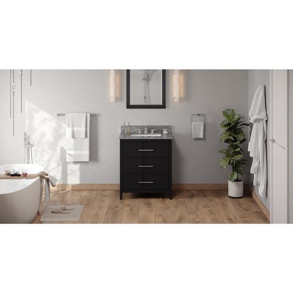Jeffrey Alexander - 30 Inch Katara Vanity with Vanity Top and undermount rectangle bowl