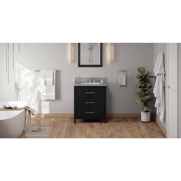Jeffrey Alexander - 30 Inch Katara Vanity with Vanity Top and undermount rectangle bowl
