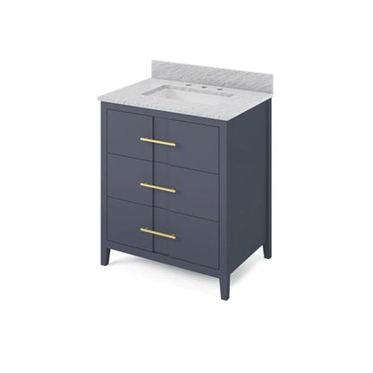 Jeffrey Alexander - 30 Inch Katara Vanity with Vanity Top and undermount rectangle bowl