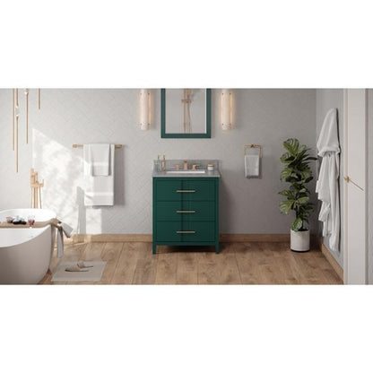 Jeffrey Alexander - 30 Inch Katara Vanity with Vanity Top and undermount rectangle bowl