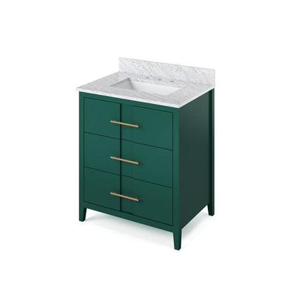 Jeffrey Alexander - 30 Inch Katara Vanity with Vanity Top and undermount rectangle bowl