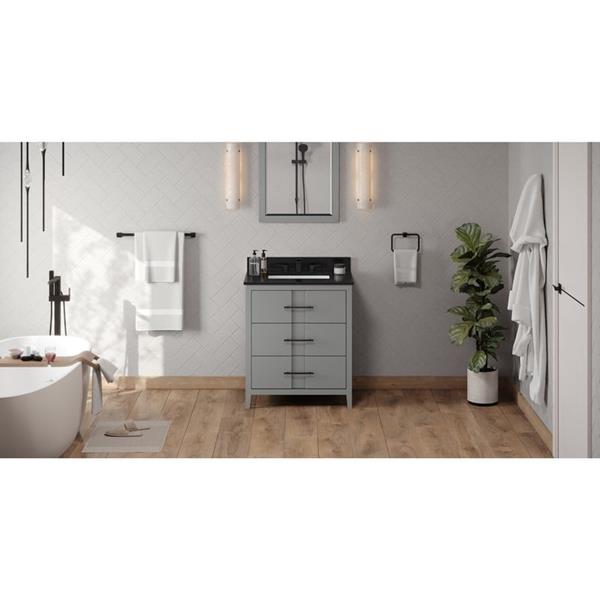 Jeffrey Alexander - 30 Inch Katara Vanity with Vanity Top and undermount rectangle bowl
