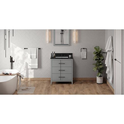 Jeffrey Alexander - 30 Inch Katara Vanity with Vanity Top and undermount rectangle bowl