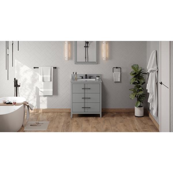 Jeffrey Alexander - 30 Inch Katara Vanity with Vanity Top and undermount rectangle bowl