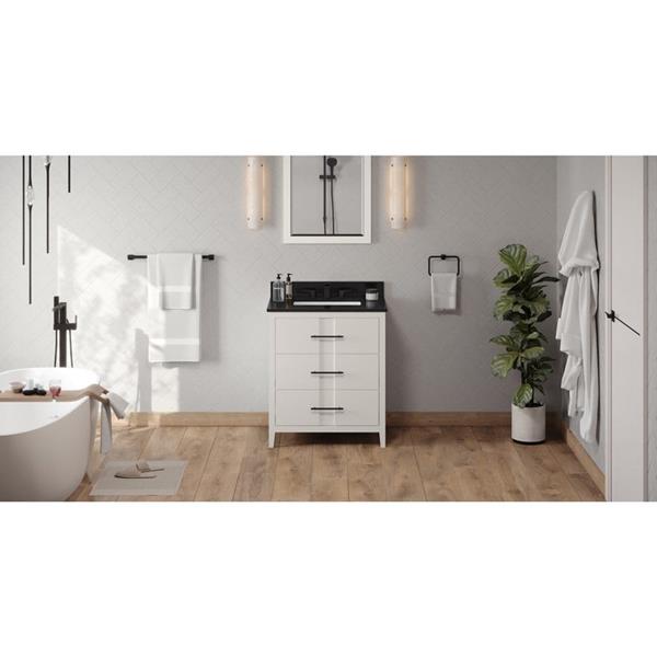 Jeffrey Alexander - 30 Inch Katara Vanity with Vanity Top and undermount rectangle bowl