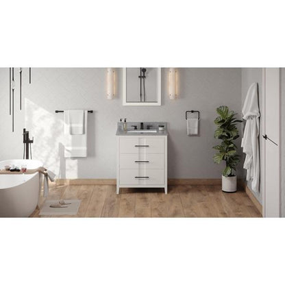 Jeffrey Alexander - 30 Inch Katara Vanity with Vanity Top and undermount rectangle bowl