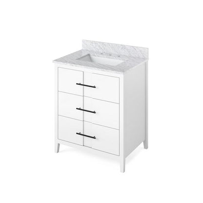 Jeffrey Alexander - 30 Inch Katara Vanity with Vanity Top and undermount rectangle bowl