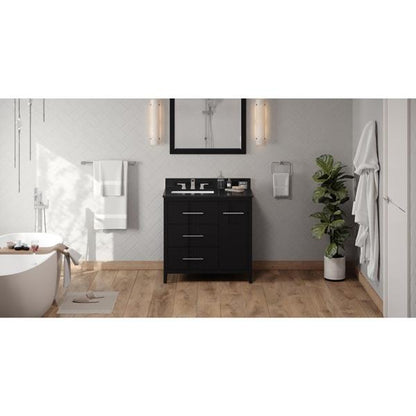 Jeffrey Alexander - 36 Inch Katara Vanity, left offset with Vanity Top and undermount rectangle bowl