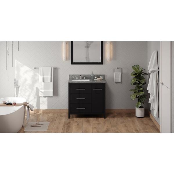 Jeffrey Alexander - 36 Inch Katara Vanity, left offset with Vanity Top and undermount rectangle bowl
