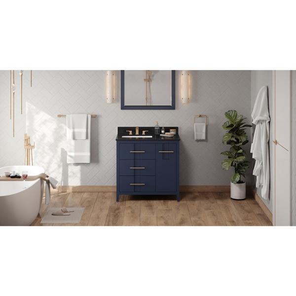 Jeffrey Alexander - 36 Inch Katara Vanity, left offset with Vanity Top and undermount rectangle bowl