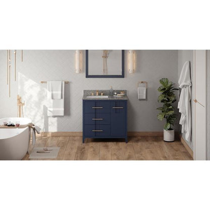Jeffrey Alexander - 36 Inch Katara Vanity, left offset with Vanity Top and undermount rectangle bowl