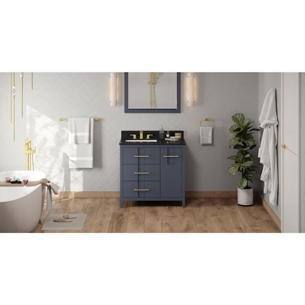 Jeffrey Alexander - 36 Inch Katara Vanity, left offset with Vanity Top and undermount rectangle bowl